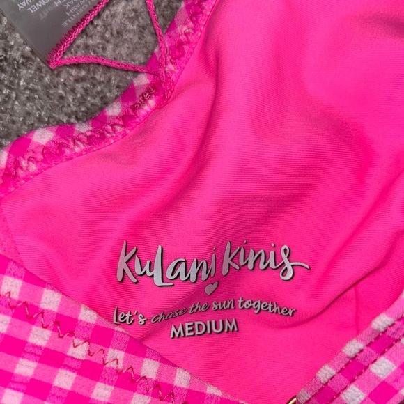 NWT Kulani Kinis Underwire Triangle D+ Cup Bikini Top In Pink Diva - Picture 3 of 5